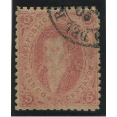 ARGENTINA 1864 GJ 19 RIVADAVIA ESTAMPILLA DE 1ra TIRADA MUY NITIDA U$ 30